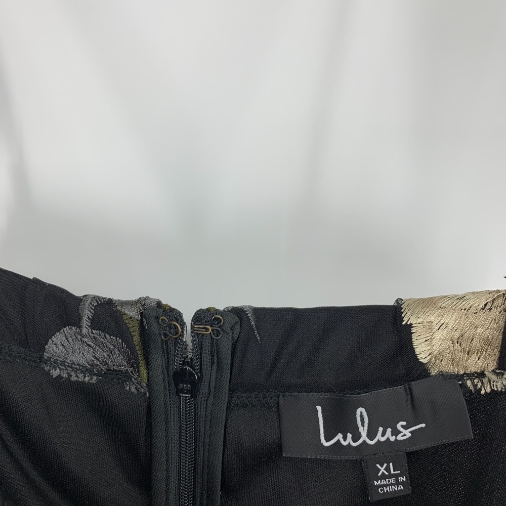 Lulus Dress Elston Black Floral Embroidered Mini Sleeveless Womens Size XL - Picture 6 of 13